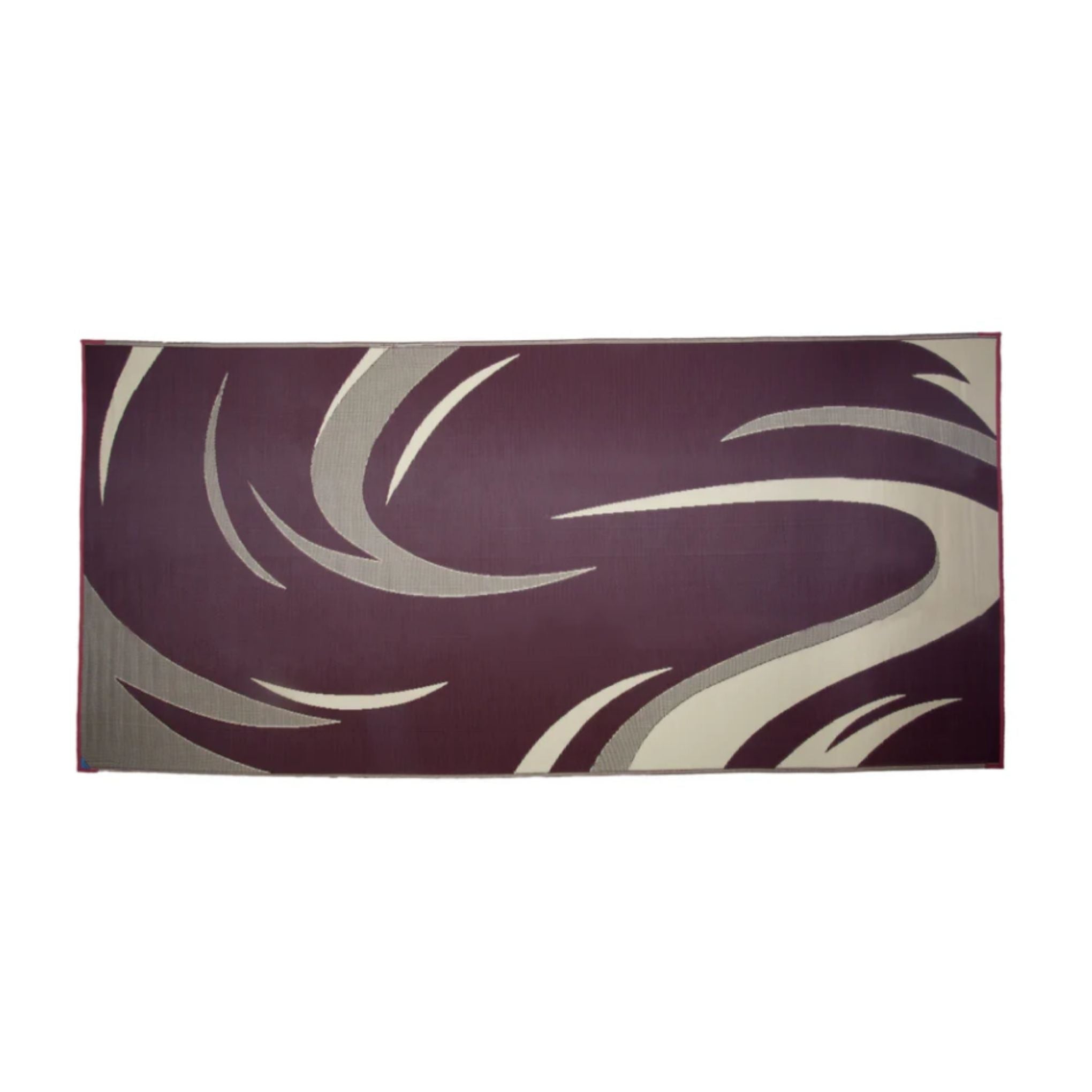 2.4m x 3.35m - PPE Outdoor Mat - Burgundy/Tan Swirl