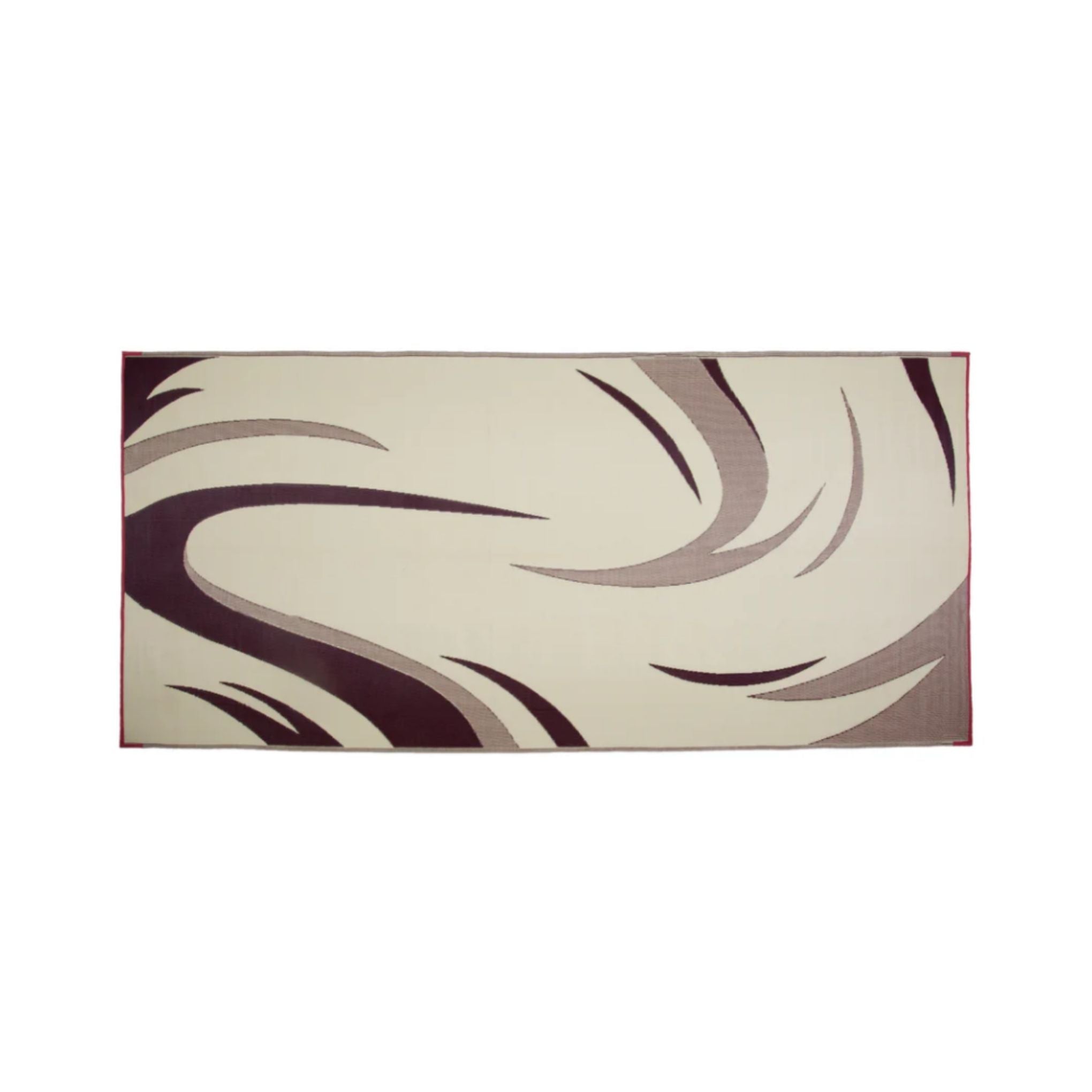 2.4m x 3.35m - PPE Outdoor Mat - Burgundy/Tan Swirl