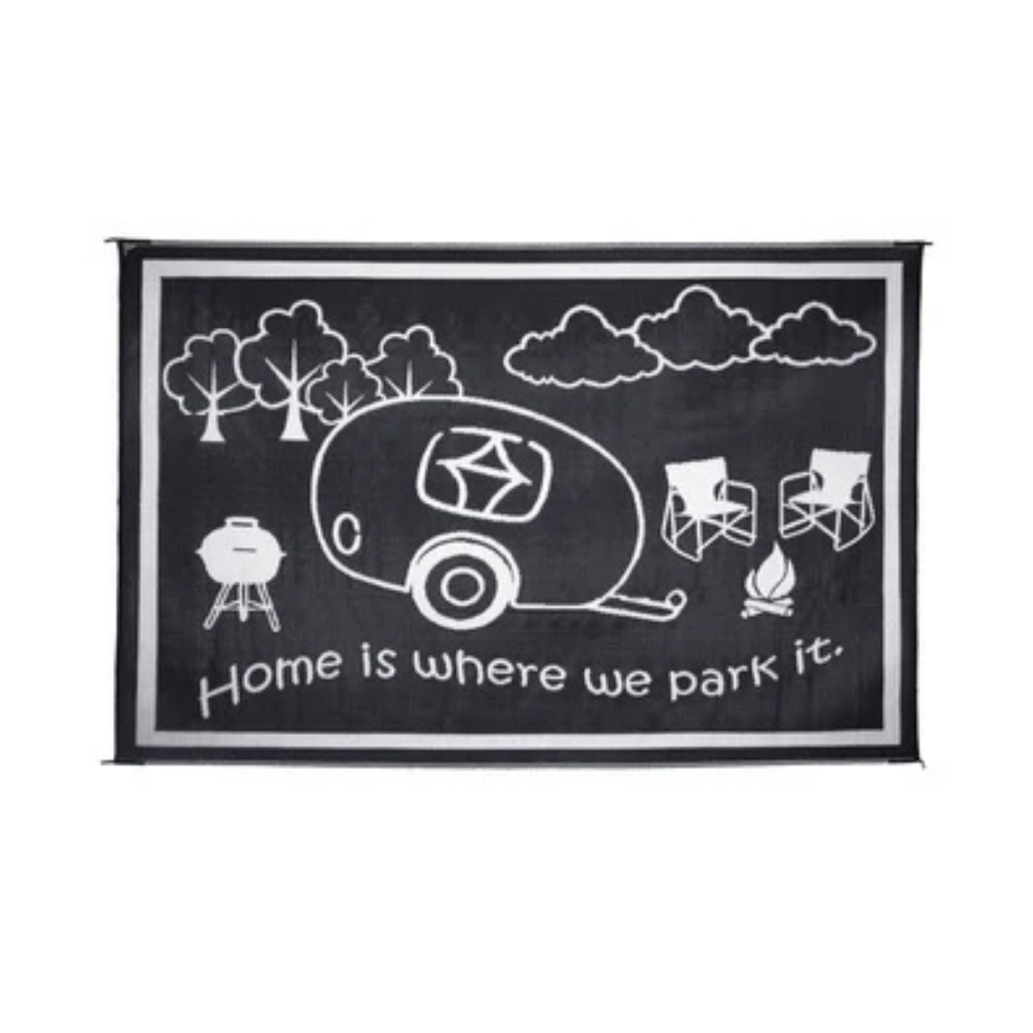 2.4m x 3.35m - PPE Outdoor Mat - Home is Where We Park It
