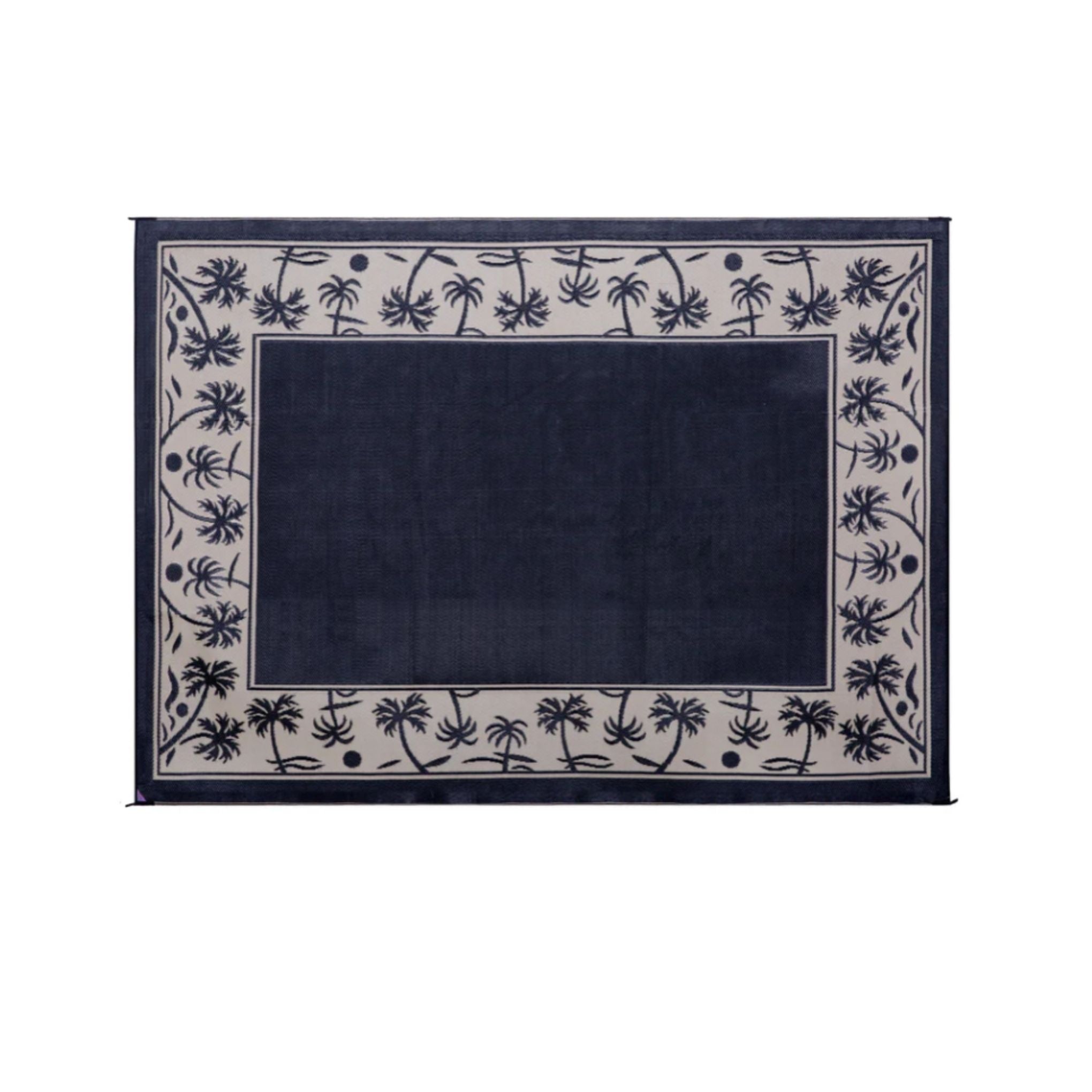 2.7m x 3.6m - PPE Outdoor Mat - Palm Tree - Black/Beige
