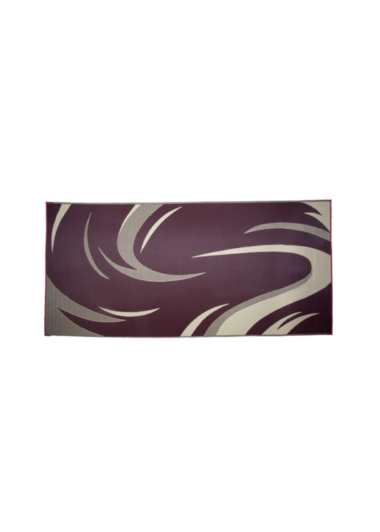 2.4m x 3.35m - PPE Outdoor Mat - Burgundy/Tan Swirl