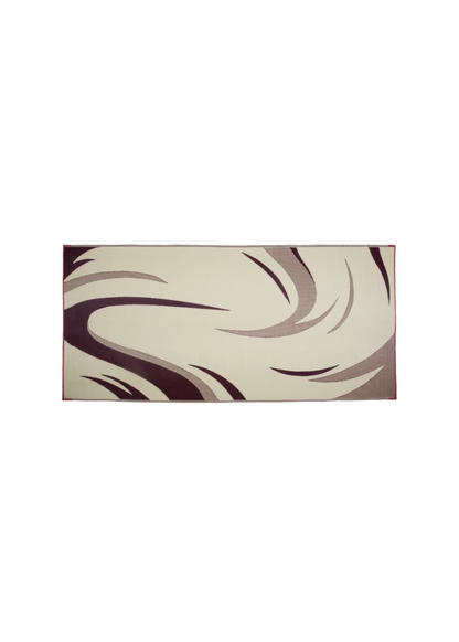 2.4m x 3.35m - PPE Outdoor Mat - Burgundy/Tan Swirl