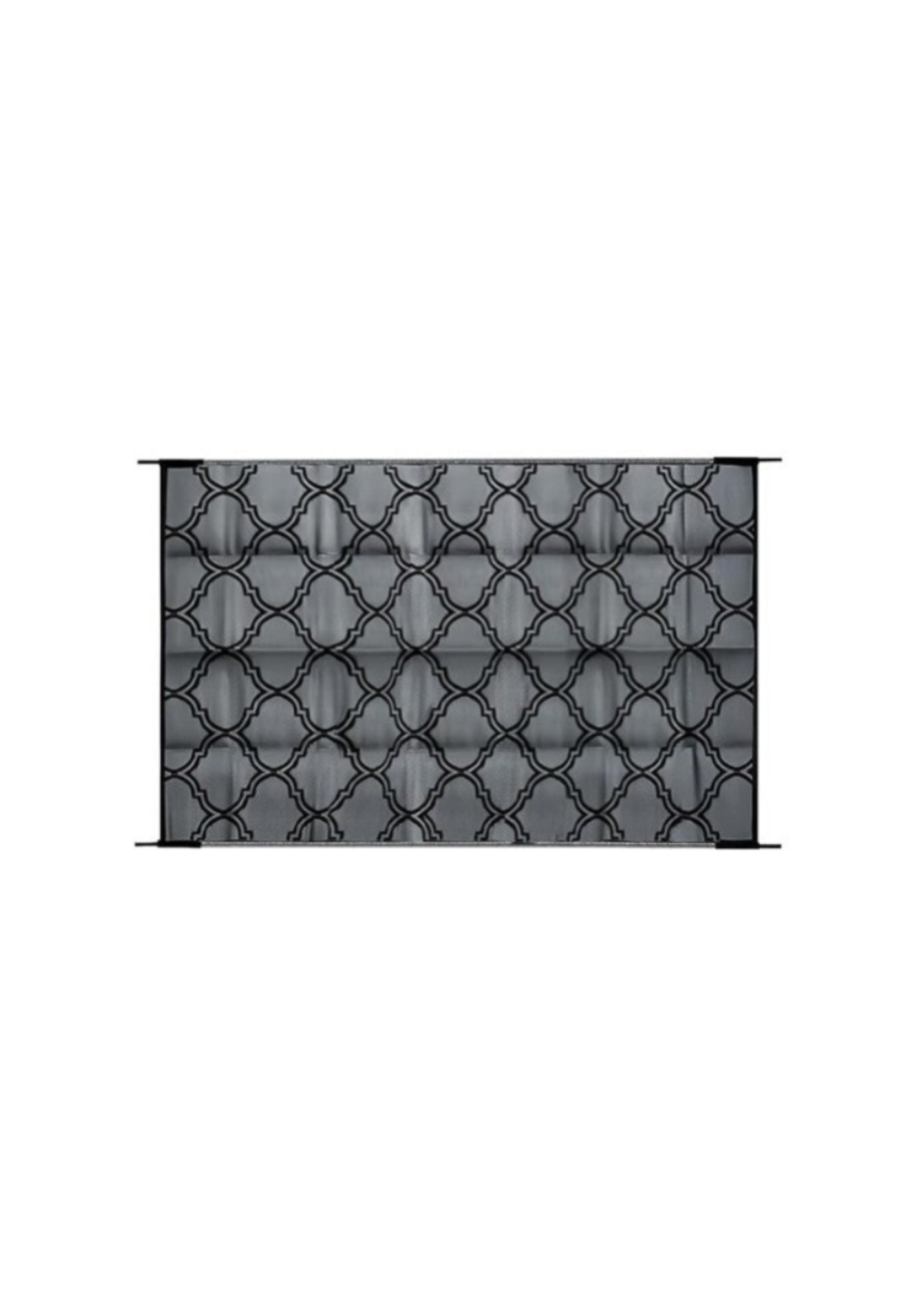 2.7m x 3.6m - PPE Outdoor Mat - Moroccan Black/Grey