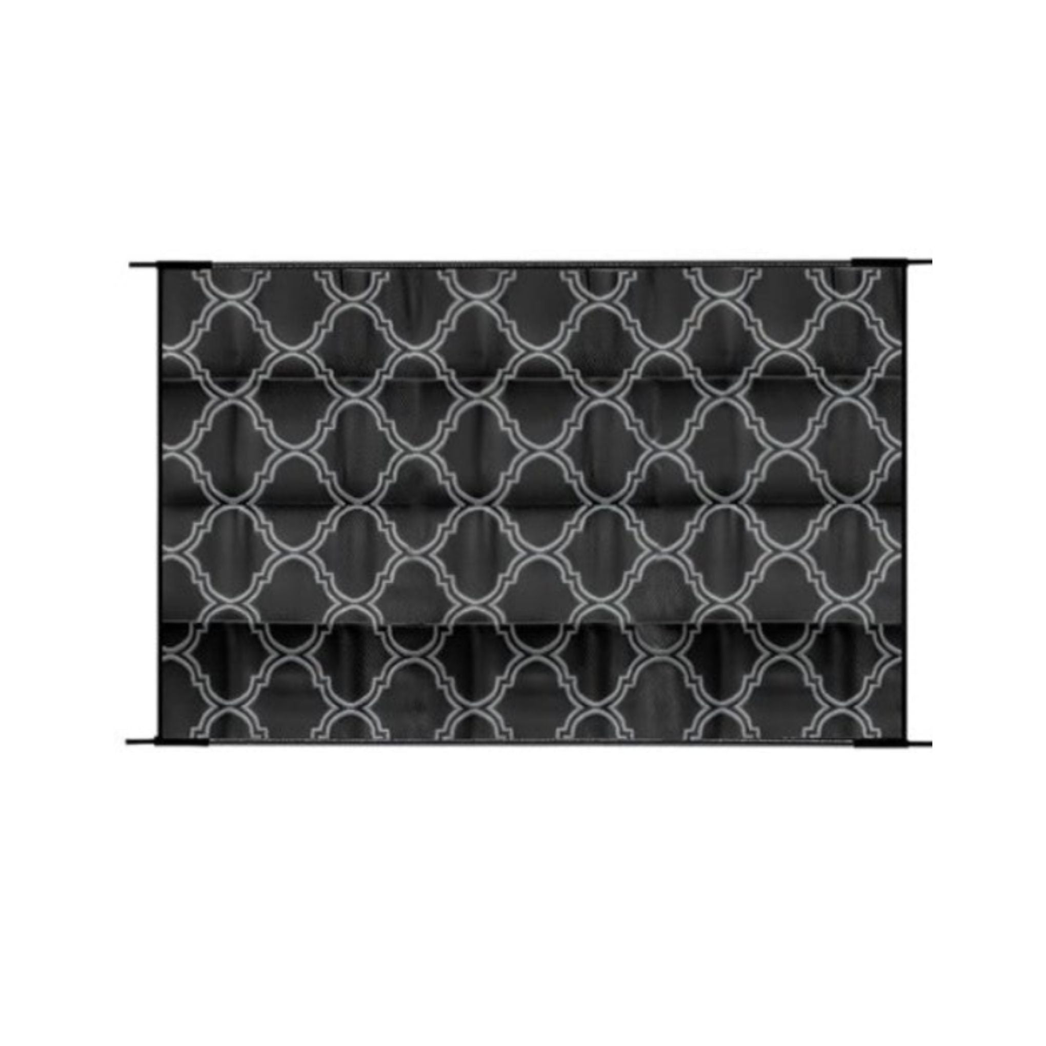 2.7m x 3.6m - PPE Outdoor Mat - Moroccan Black/Grey